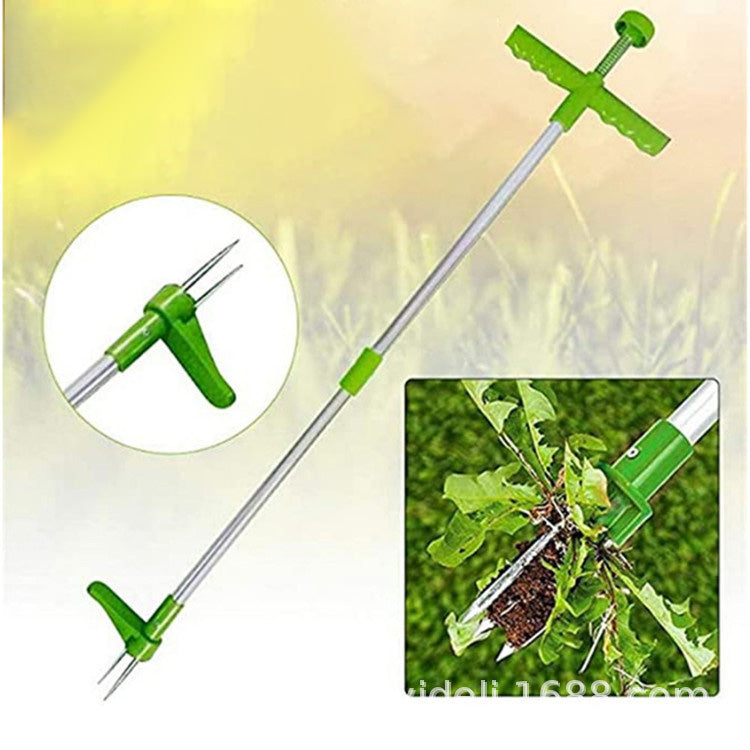 Two-Section Split Aluminum Tube Weeding And Digging Wild Vegetables Artifact New Weed Puller Manual Weed Removal Tool