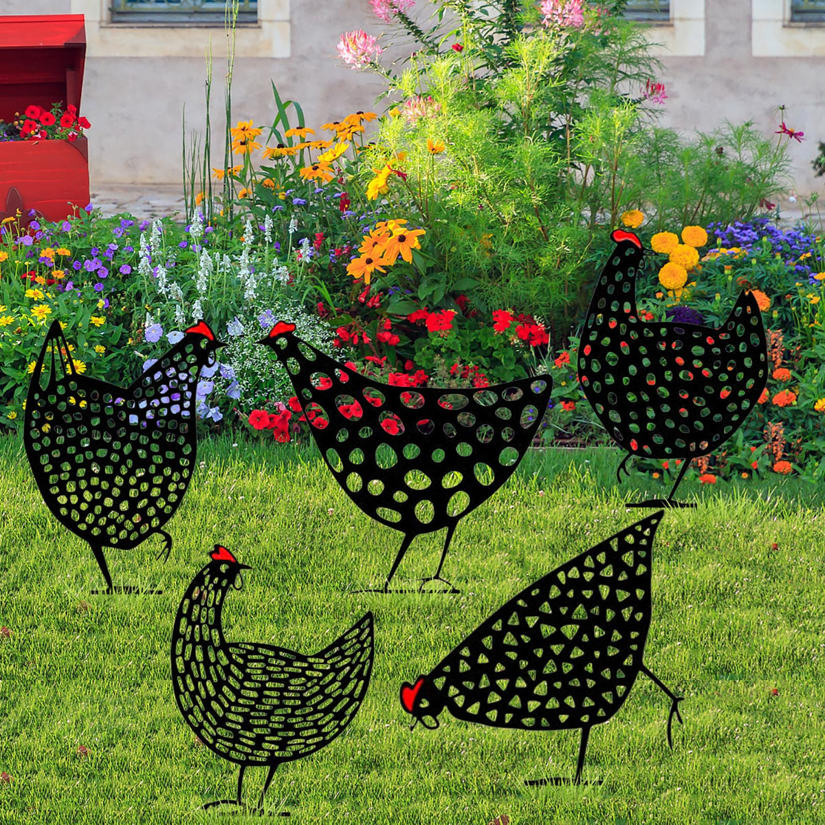 Chicken Yard Art: Hen Garden Stakes for Outdoor & Backyard Decor