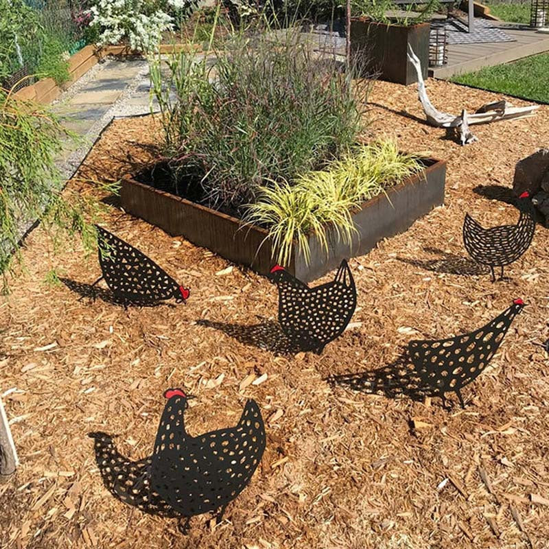 Chicken Yard Art: Hen Garden Stakes for Outdoor & Backyard Decor