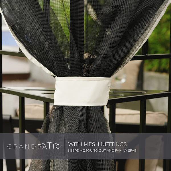 10X10 Gazebo for Patios Outdoor Gazebo with Mosquito Netting Outdoor Privacy Screen for Deck Backyard