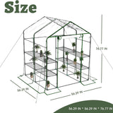 Greenhouse, Portable Green House Indoor and Outdoor, Mini Greenhouse Kit with Anchors and Ropes, 3 Tiers Pop up Greenhouse with 8 Shelves, L56.29''Xw56.29''Xh76.77''